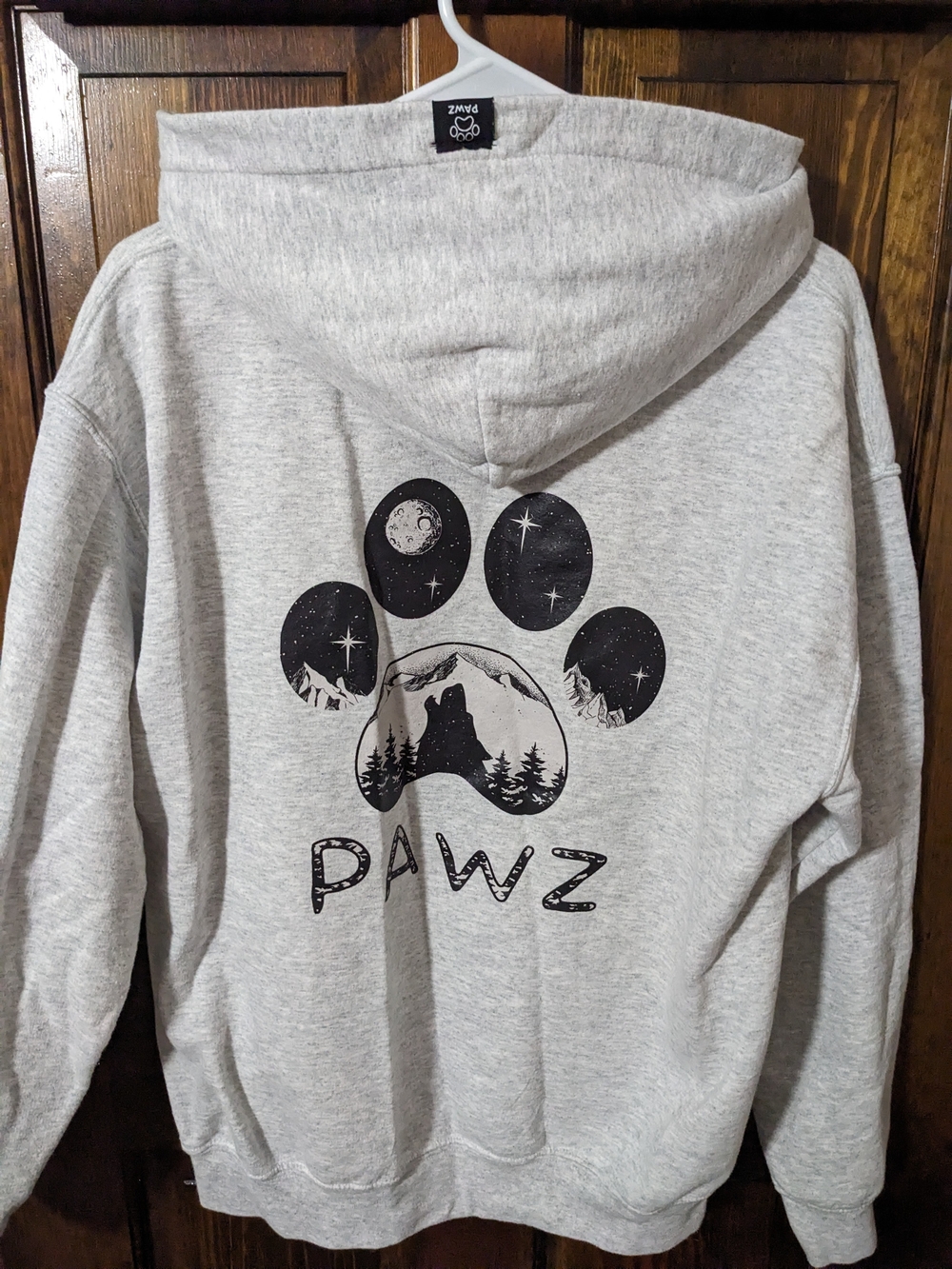 PAWZ Gray Graphic Paw Print Hoodie for Dogs & Pet Lovers